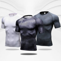 Szybkoschnący trening koszulka do biegania kompresja topy Fitness oddychająca koszulka siłownia koszulki odzież Rashguard męskie koszulki sportowe męskie